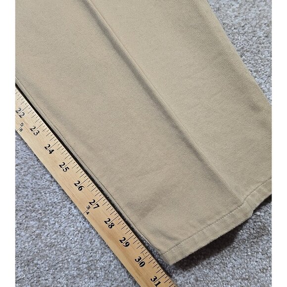 Lauren Ralph Lauren Khaki Pants Flat Front Preppy Dress Pockets All Cotton Sz 14 - Picture 8 of 13